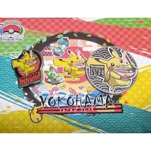 2023 POKEMON WORLD CHAMPIONSHIPS YOKOHAMA JAPAN SWAG LOT PIN COIN & PROGRAM